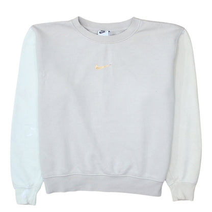 Nike Women Beige Loose Fit Crew Neck Sweatshirt Size S