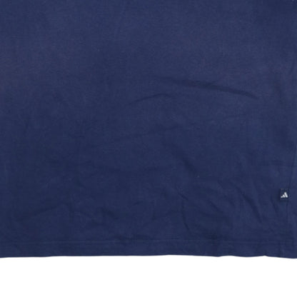 Adidas Men Blue Crew Neck Short Sleeve Cotton Sports T-Shirt M