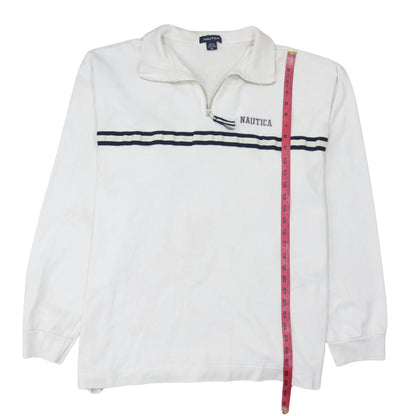 Nautica Men's White XL 1/2 Zip Collared Cotton Sweatshirt
