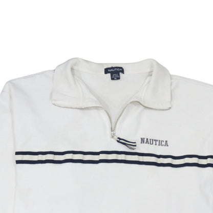 Nautica Men's White XL 1/2 Zip Collared Cotton Sweatshirt