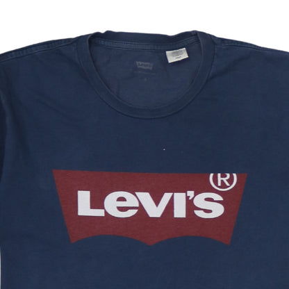 Levi's Men's Blue Crew Neck Graphic Logo T-Shirt Size S