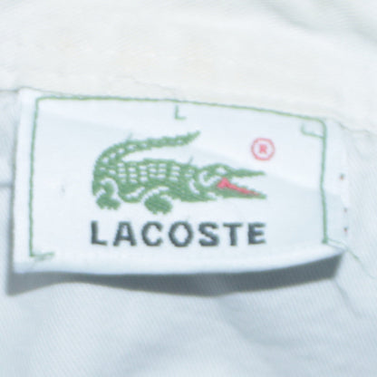 Lacoste Men's Blue Striped Long Sleeve Collared Cotton Polo - Size L