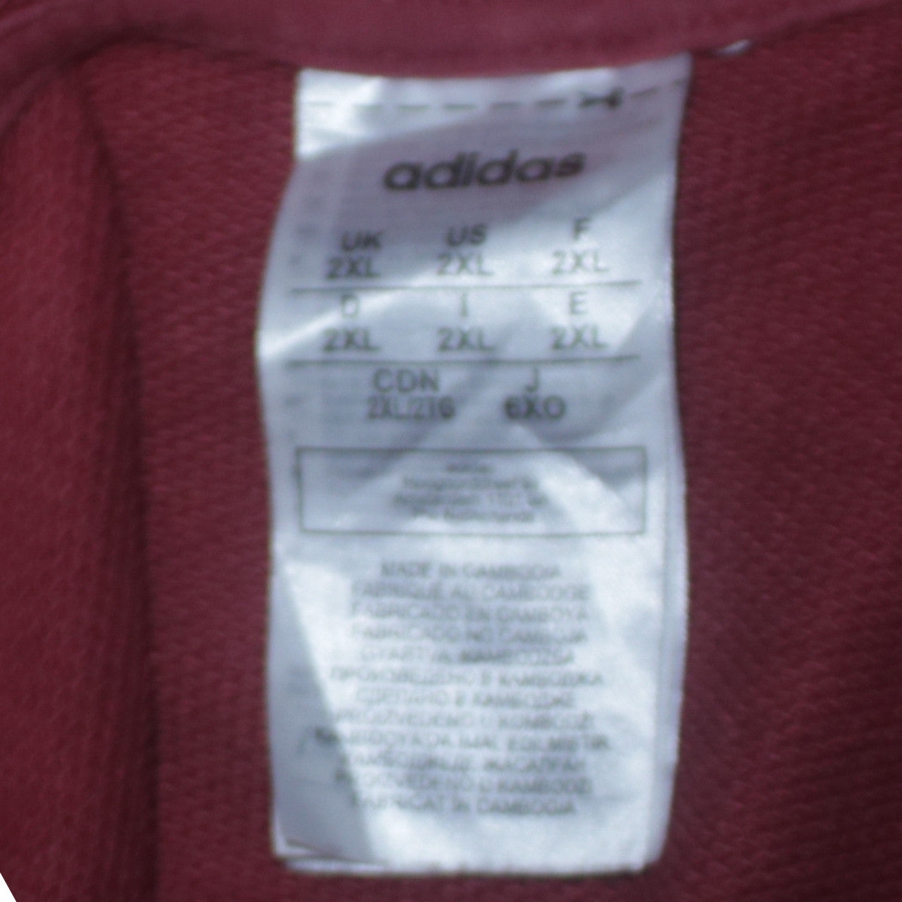 Adidas Womens Burgundy 2XL Pullover Hoodie Sweatshirt