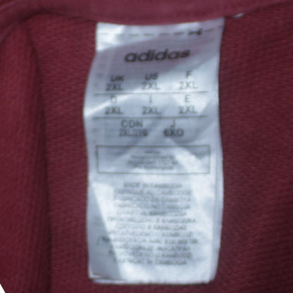Adidas Womens Burgundy 2XL Pullover Hoodie Sweatshirt