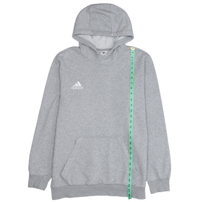 Adidas Men's Grey Pullover Hoodie L Fleece Sportswear Sweatshirt