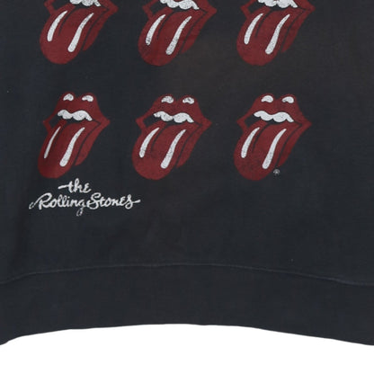 H&M Women Black Rolling Stones Logo Sweatshirt XL Cotton Blend