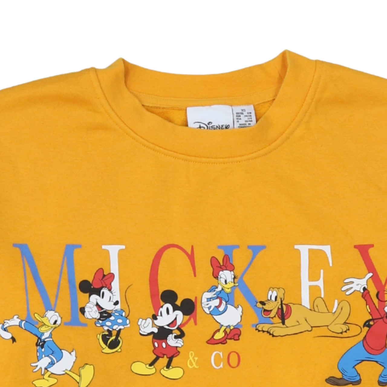 Disney Women’s Yellow Mickey & Co Sweatshirt XS Primark Cares