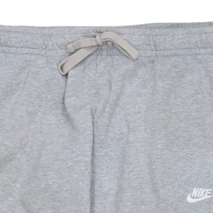 Nike Men Grey Fleece Jogger Sweatpants L Regular Fit Drawstring Trousers