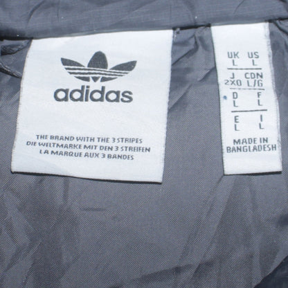 Adidas Mens Grey 2XL Puffer Jacket Hooded Full Zip Sportswear