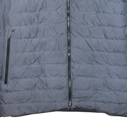 Adidas Mens Grey 2XL Puffer Jacket Hooded Full Zip Sportswear