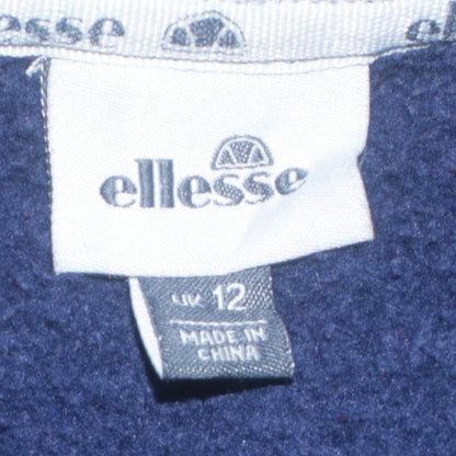 Ellesse Womens Blue Pullover Hoodie Size 12 Casual Sport Fleece