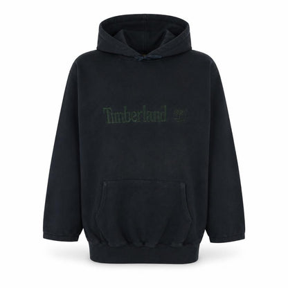 Timberland Men's Black Pullover Hoodie M Embroidered Logo Fleece