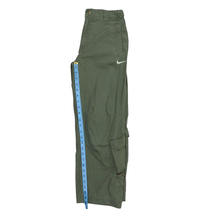 Nike Boys Green Cargo Trousers M Regular Fit Cotton Casual