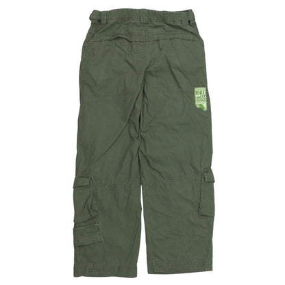 Nike Boys Green Cargo Trousers M Regular Fit Cotton Casual