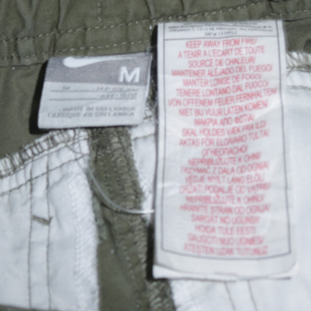 Nike Boys Green Cargo Trousers M Regular Fit Cotton Casual