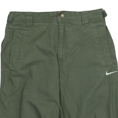 Nike Boys Green Cargo Trousers M Regular Fit Cotton Casual