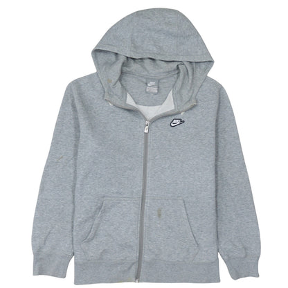 Nike Boys Grey Full Zip Hoodie Size 13-15 Years Fleece Sweatshirt