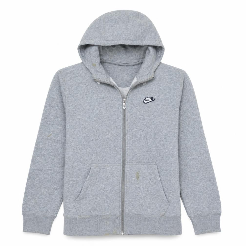 Nike Boys Grey Full Zip Hoodie Size 13-15 Years Fleece Sweatshirt