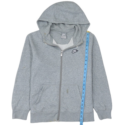 Nike Boys Grey Full Zip Hoodie Size 13-15 Years Fleece Sweatshirt