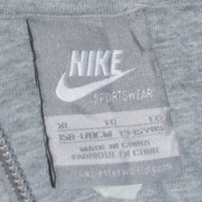 Nike Boys Grey Full Zip Hoodie Size 13-15 Years Fleece Sweatshirt