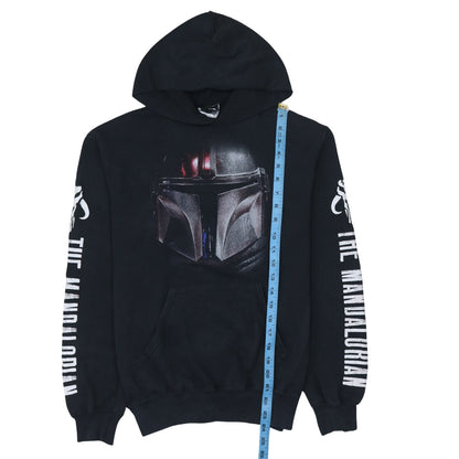 Nastrovia Mens Black The Mandalorian Pullover Hoodie Size S