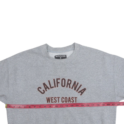 PrettyLittleThing Women Grey California West Coast Pullover Sweatshirt Size S