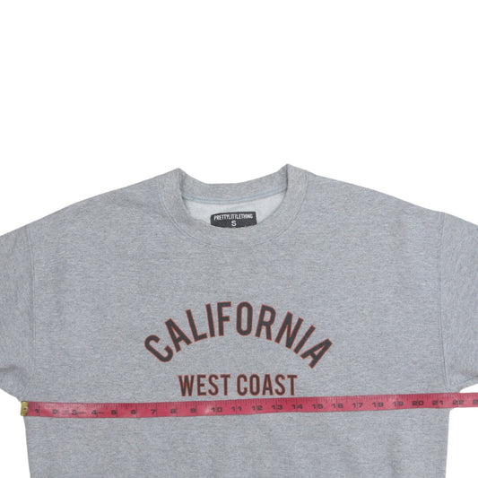 PrettyLittleThing Women Grey California West Coast Pullover Sweatshirt Size S