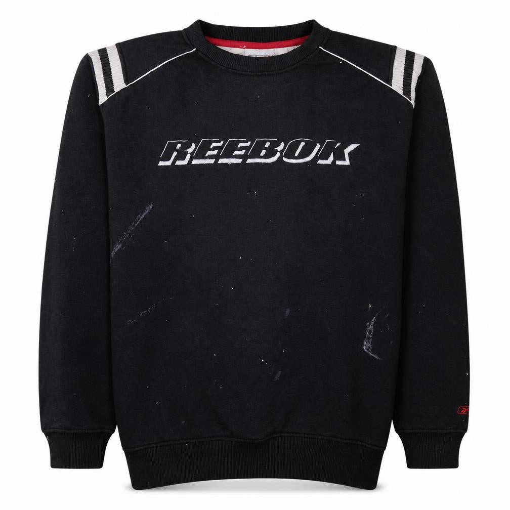 Reebok Men's Black Logo Pullover Sweatshirt M Regular Fit
