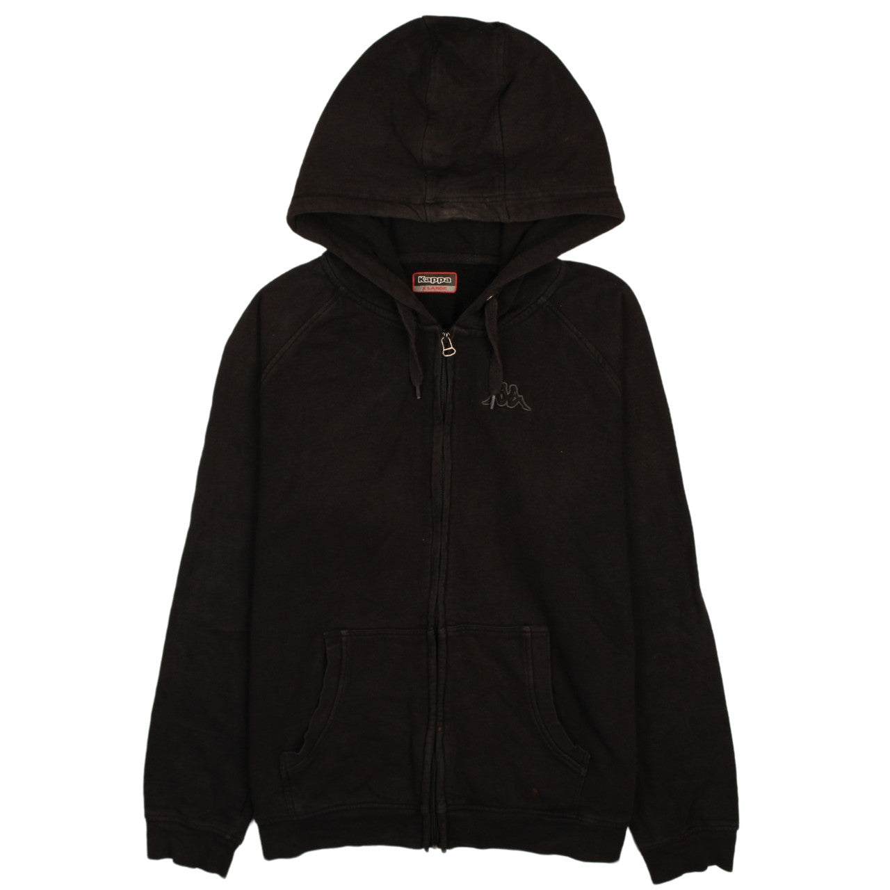 Kappa Men's Black XL Full Zip Hoodie Cotton Blend
