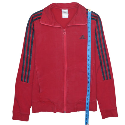Adidas Womens Red Track Jacket Size 12 Full Zip Sports Top