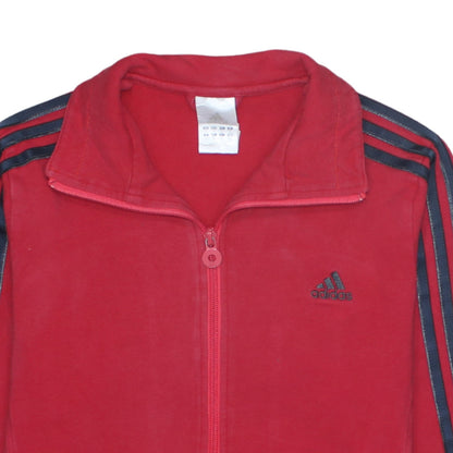 Adidas Womens Red Track Jacket Size 12 Full Zip Sports Top