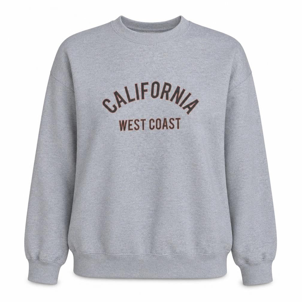 PrettyLittleThing Women's Grey California West Coast Sweatshirt Size S