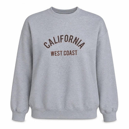 PrettyLittleThing Women's Grey California West Coast Sweatshirt Size S