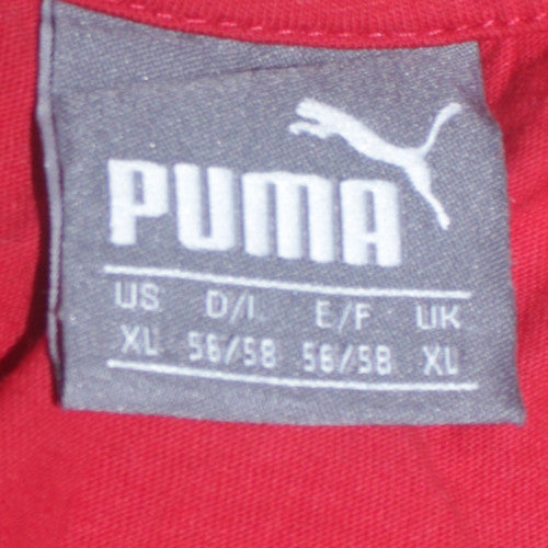 Puma Men's Red V-Neck Short Sleeve T-Shirt XL Classic Cotton