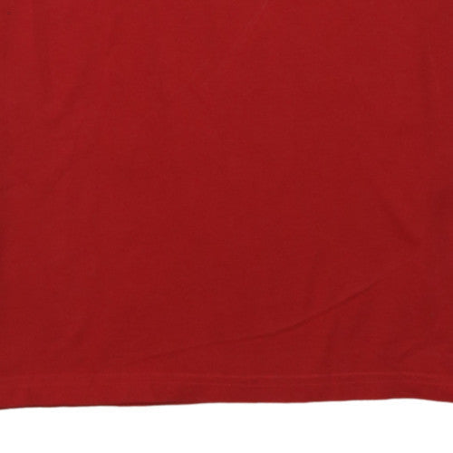 Puma Men's Red V-Neck Short Sleeve T-Shirt XL Classic Cotton