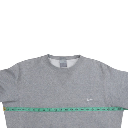 Nike Men's Grey Pullover Sweatshirt S Crew Neck Fleece Regular Fit