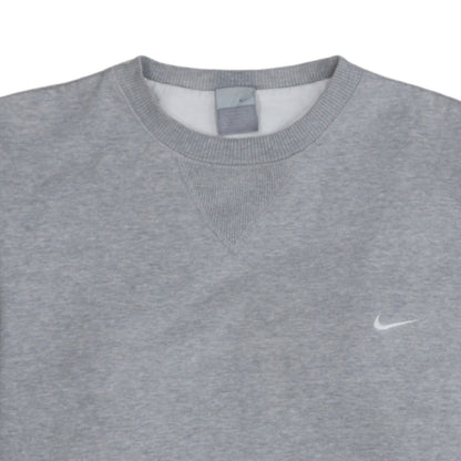 Nike Men's Grey Pullover Sweatshirt S Crew Neck Fleece Regular Fit
