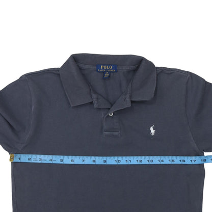 Ralph Lauren Boys Navy Blue Cotton Polo Shirt L 14-16 Classic Fit