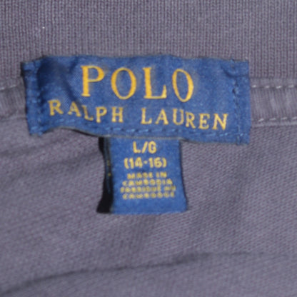 Ralph Lauren Boys Navy Blue Cotton Polo Shirt L 14-16 Classic Fit