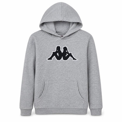 Kappa Boys Grey Hooded Pullover Sweatshirt 12 Years Logo Fleece