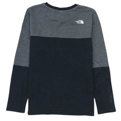 The North Face Boys Grey Long Sleeve Logo Cotton T-Shirt Size L