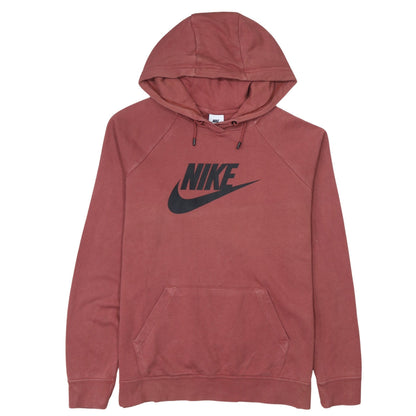 Nike Men's Brown Pullover Hoodie L Logo Fleece Sweatshirt