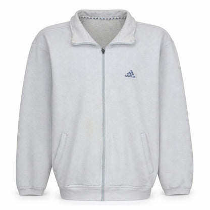 Adidas Mens Beige Full Zip Fleece Track Jacket Size M