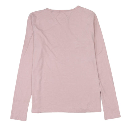 Tommy Jeans Women's Pink Long Sleeve Cotton T-Shirt Size L