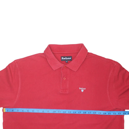 Barbour Men’s Red Cotton Polo Shirt Size 2XL Short Sleeve Casual