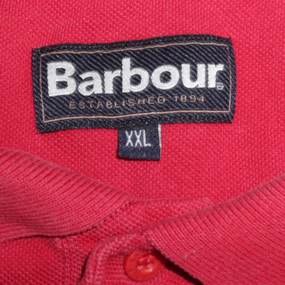 Barbour Men’s Red Cotton Polo Shirt Size 2XL Short Sleeve Casual