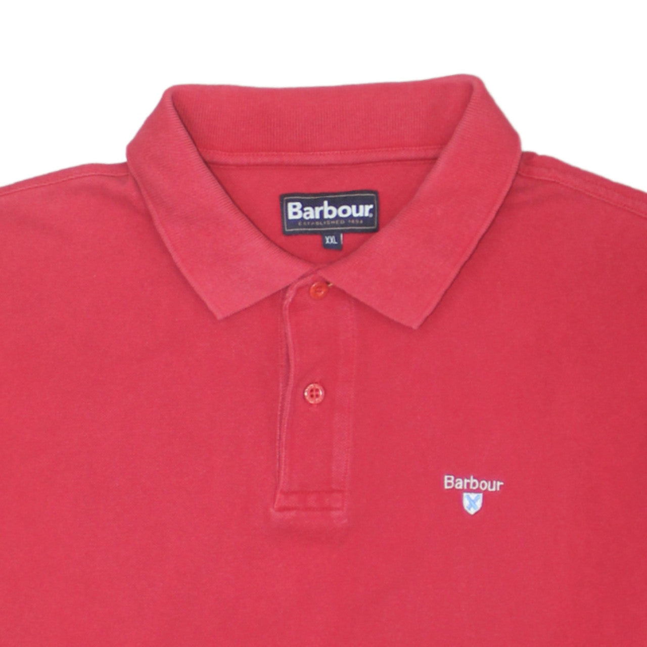 Barbour Men’s Red Cotton Polo Shirt Size 2XL Short Sleeve Casual