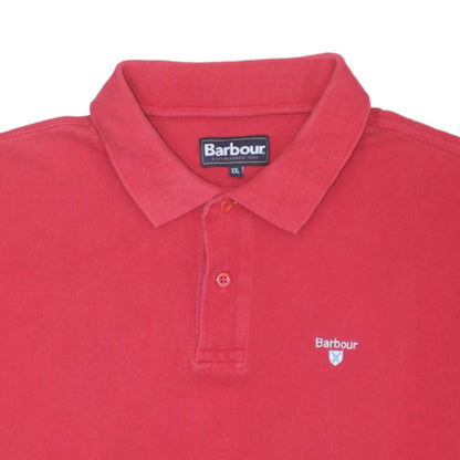 Barbour Men’s Red Cotton Polo Shirt Size 2XL Short Sleeve Casual