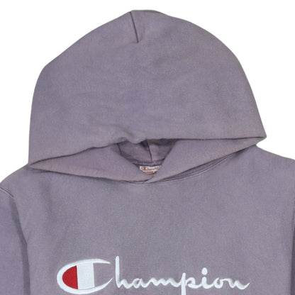 Champion Womens Purple Reverse Weave Hoodie Medium Cotton Embroidered Logo