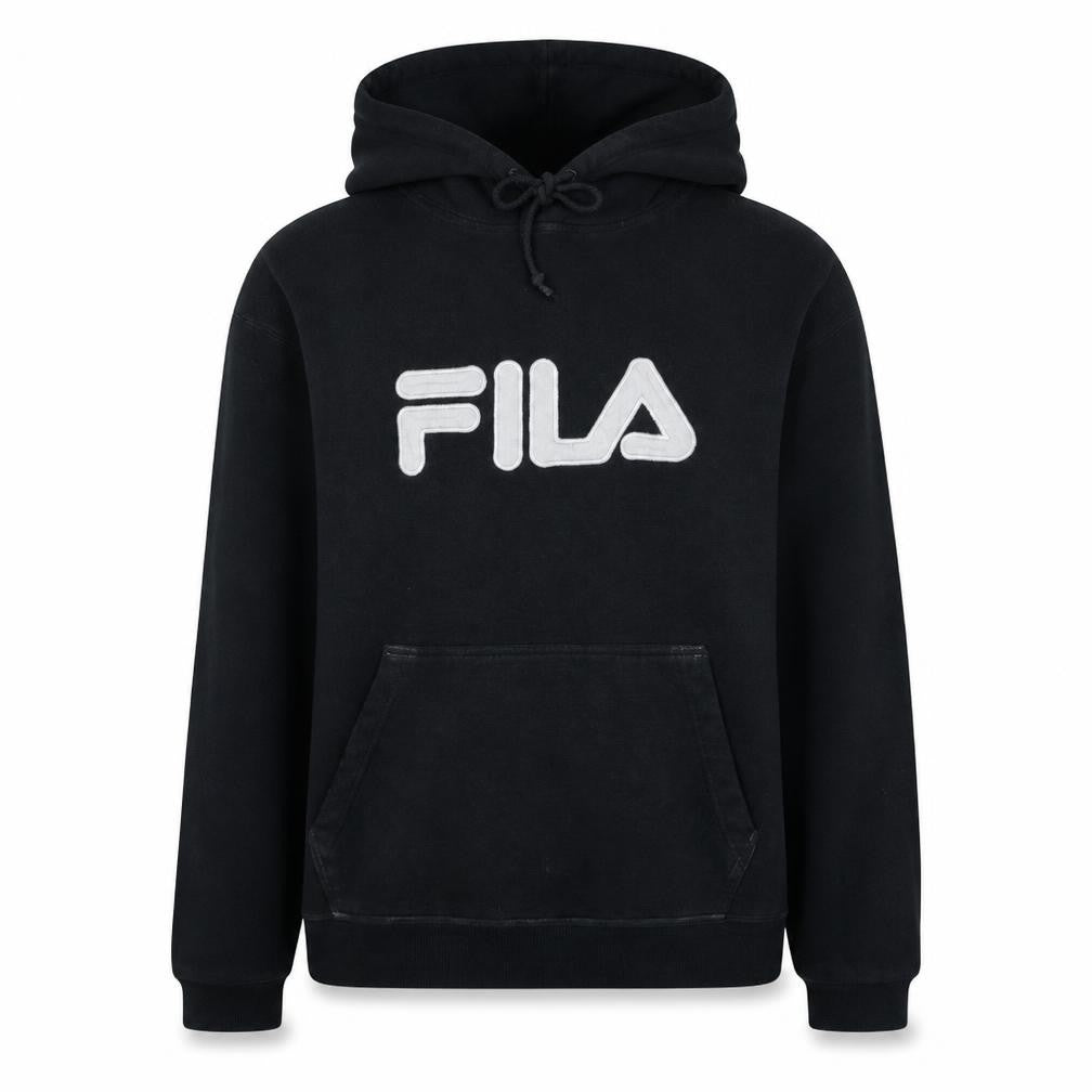 Fila Women's Black Pullover Hoodie Size M Logo Sweatshirt